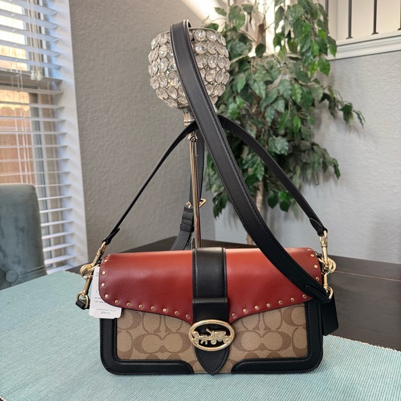 Coach Georgie Shoulder Bag In Colorblock Signature Canvas